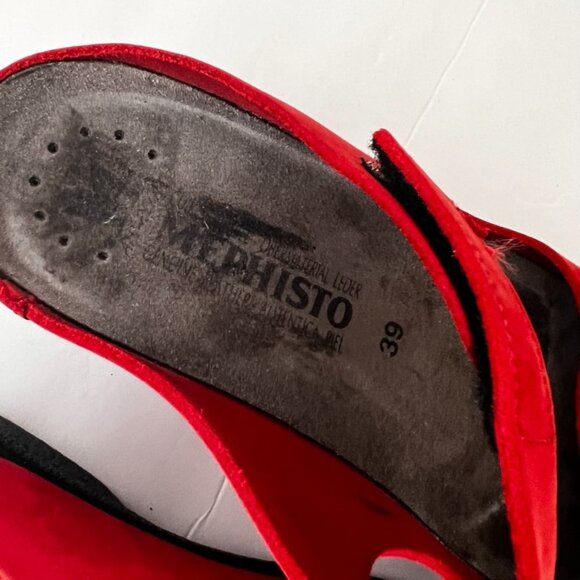 memphisto red slip on sandal - Picture 2 of 8